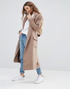 Удлиненное пальто с поясом Glamorous - Коричневый