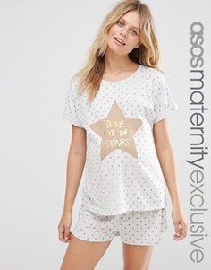 Пижама для беременных ASOS Maternity Shine Like The Stars - Бежевый