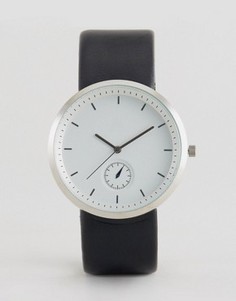 Серебристые часы с черным ремешком ASOS - Черный