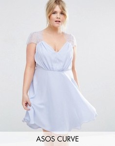 Кружевное платье мини ASOS CURVE Kate - Синий