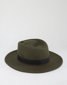 Шляпа цвета хаки с широкими полями ASOS - Зеленый