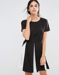 Короткое приталенное платье со складками Daisy Street - Черный