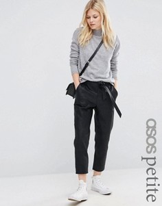 Джоггеры из искусственной кожи ASOS PETITE - Черный