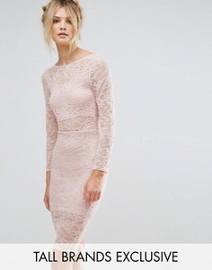 Платье-футляр из прозрачного кружева TFNC Tall - Розовый