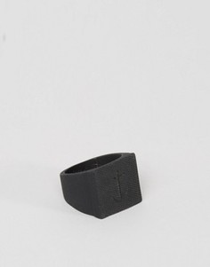 Кольцо с квадратной печаткой и якорем Icon Brand - Черный