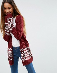 Кардиган с рождественским узором Фэйр‑Айл ASOS - Красный