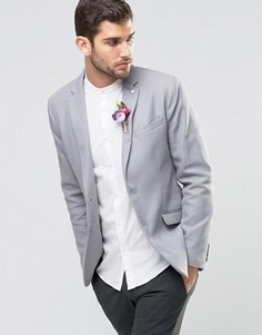 Серый хлопковый пиджак Selected Wedding - Серый