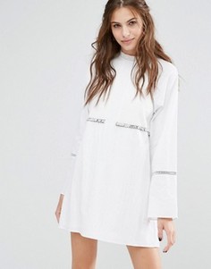 Платье мини с длинными рукавами Stevie May Rodeo Show - Белый