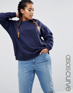 Свитшот бойфренда ASOS CURVE Ultimate - Темно-синий