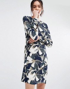 Цельнокройное платье с цветочным принтом Just Female - Синий