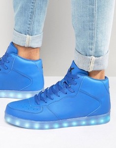 Высокие кроссовки с подсветкой LED Wize & Ope - Синий