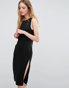 Трикотажное платье с боковыми разрезами Unique 21 - Черный