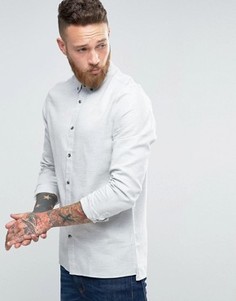Рубашка узкого кроя с ровным низом Hoxton Shirt Company - Серый
