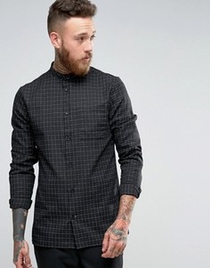 Рубашка узкого кроя в клетку Hoxton Shirt Company - Черный