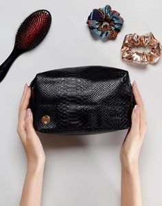 Черный несессер с эффектом кожи питона Mi-Pac - Черный