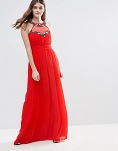 Платье макси с отделкой Little Mistress - Красный