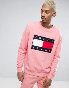 Розовый свитшот с круглым вырезом и логотипом спереди Tommy Jeans 90S M7 - Розовый