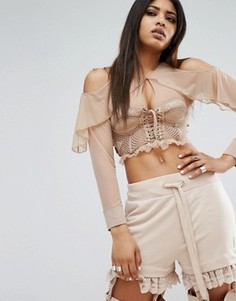 Сетчатый топ-корсет Puma X Fenty - Кремовый