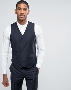 Темно-синий жилет скинни из 100% шерсти ASOS - Темно-синий