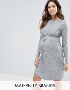 Платье с регулируемым поясом New Look Maternity - Серый