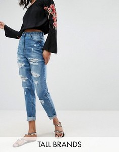 Рваные джинсы с завышенной талией Parisian Tall - Синий