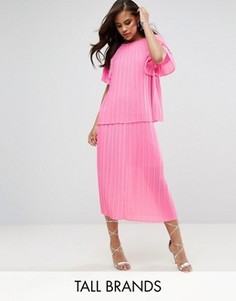 Плиссированная юбка миди Y.A.S Tall - Розовый