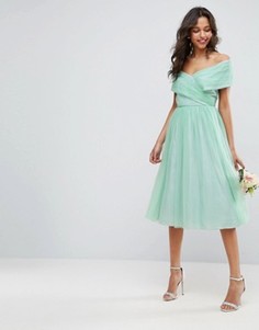 Тюлевое платье миди ASOS WEDDING - Зеленый
