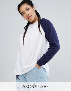 Топ с длинными рукавами реглан ASOS CURVE - Мульти
