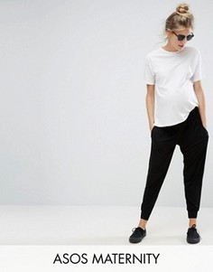 Трикотажные широкие брюки ASOS Maternity - Черный
