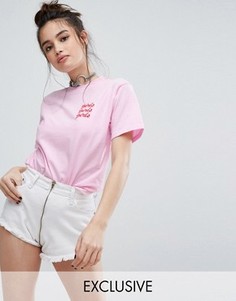 Футболка бойфренда с вышивкой Adolescent Clothing - Желтый