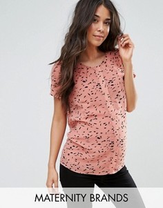 Рубашка на пуговицах с принтом Mamalicious - Розовый Mama.Licious