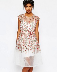 Платье с вышитыми розами Body Frock Wedding - Мульти