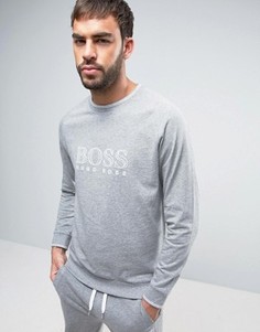 Трикотажный топ с круглым вырезом и логотипом BOSS By Hugo Boss - Серый