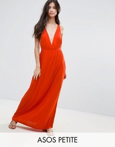 Трикотажное пляжное платье макси ASOS PETITE - Оранжевый