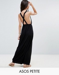 Трикотажное пляжное платье макси ASOS PETITE - Черный