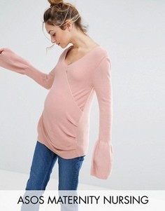 Джемпер с запахом спереди для кормления ASOS Maternity - Розовый