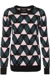 Пуловер прямого кроя с геометрическим узором и вышивкой Markus Lupfer