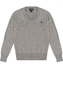 Шерстяной пуловер с логотипом бренда Polo Ralph Lauren