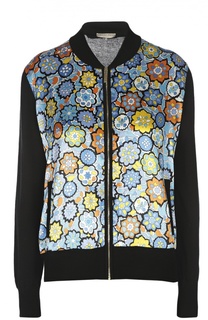 Куртка-бомбер с атласной вставкой и карманами Emilio Pucci