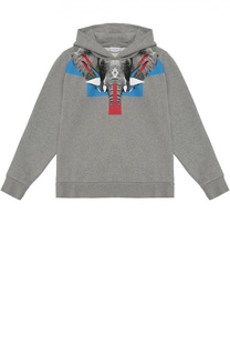 Хлопковый свитшот с капюшоном и принтом Marcelo Burlon Kids of Milan