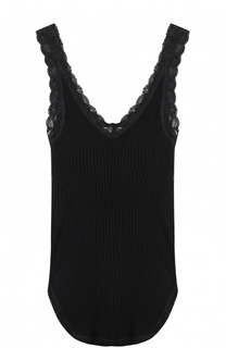 Топ фактурной вязки с кружевной отделкой Helmut Lang