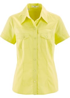 Клетчатая блузка с коротким рукавом (нежно-лимонный) Bonprix