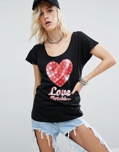 Футболка с логотипом Love Moschino - Черный