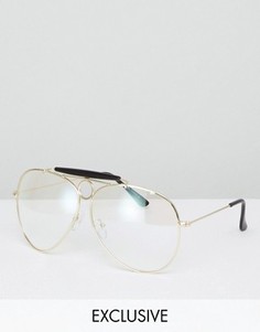 Очки с прозрачными стеклами Reclaimed Vintage эксклюзивно для ASOS - Золотой