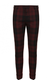 Шерстяные зауженные брюки в клетку Valentino