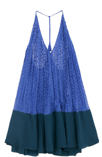 Шелковое мини-платье свободного кроя Fendi