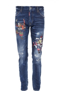 Зауженные джинсы с принтом Dsquared2