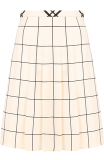 Мини-юбка в складку с принтом Valentino