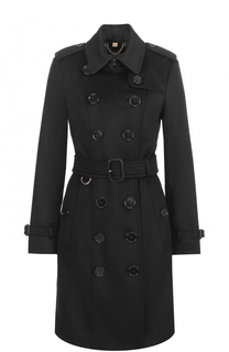 Кашемировое двубортное пальто с поясом Burberry