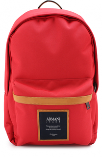 Текстильный рюкзак с внешним карманом на молнии Armani Jeans